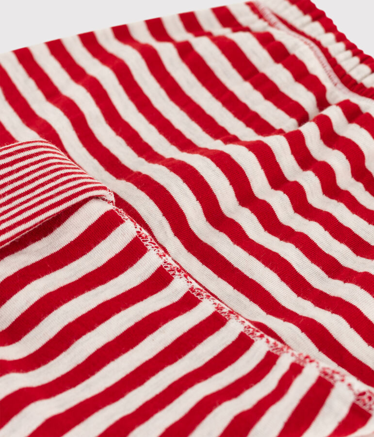 Pantaloni beb&egrave; a righe in tubique rosso/beige