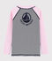 T-shirt anti-uv riciclata bambina - bambino rosa MINOIS/bianco MULTICO