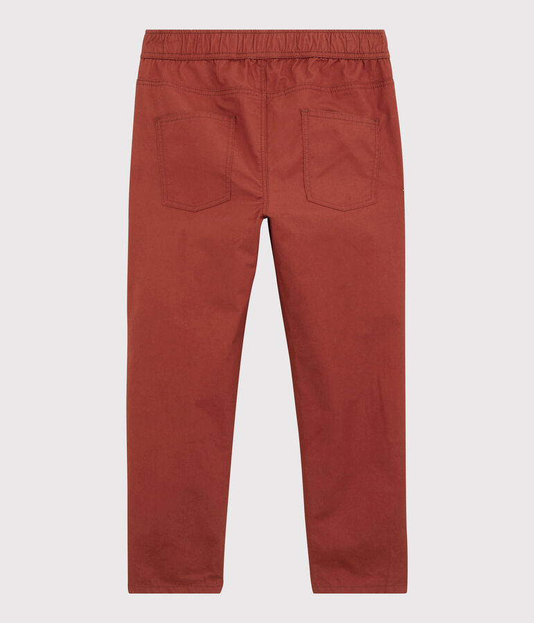 Pantaloni regular in serge di cotone ragazzo marrone