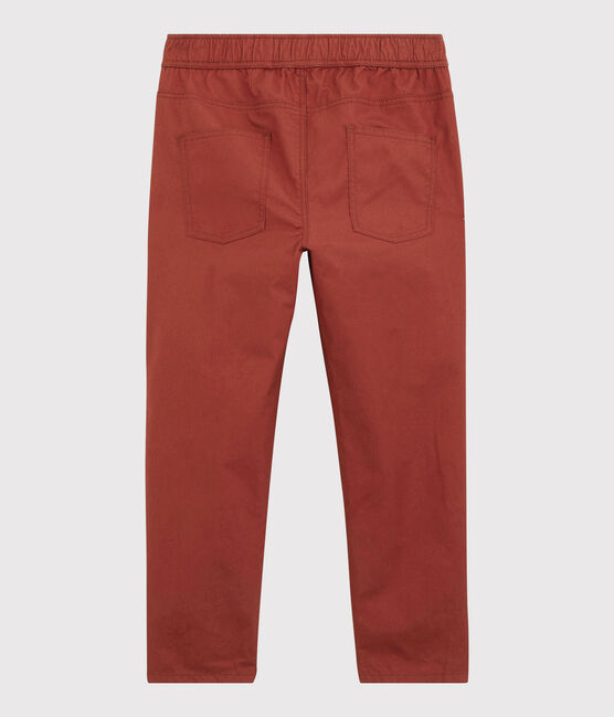 Pantaloni regular in serge di cotone ragazzo marrone OMBRIE