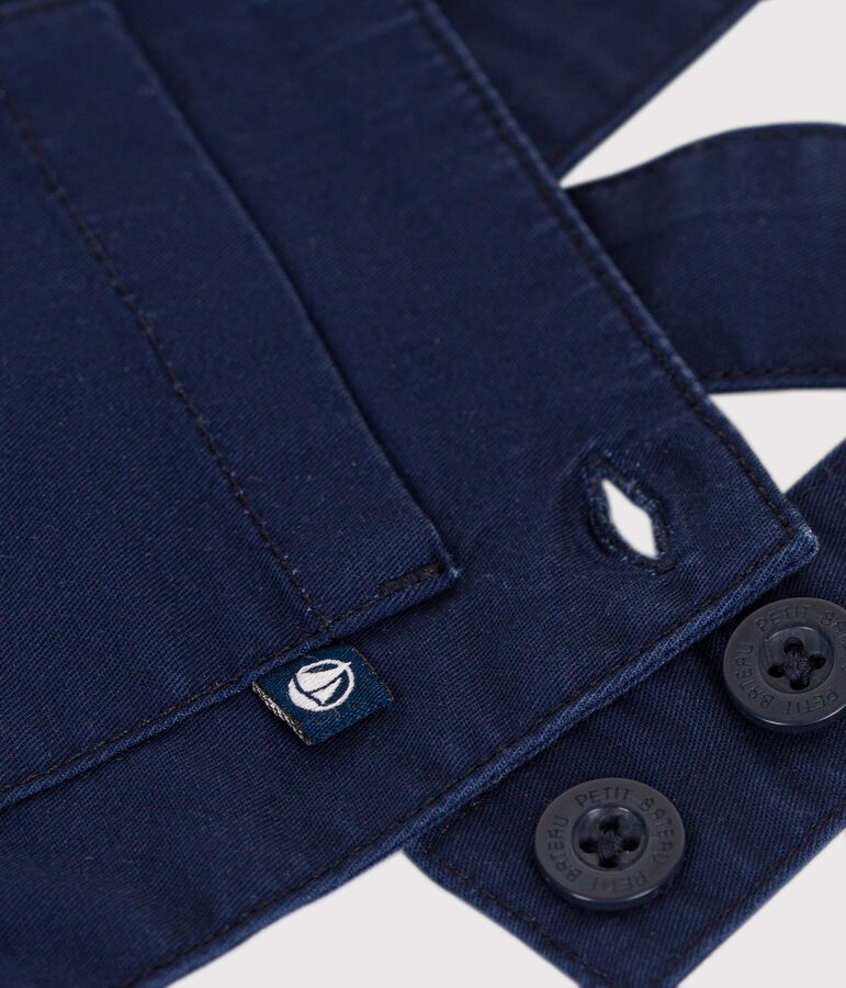 Salopette corta in serge beb&egrave; blu MEDIEVAL