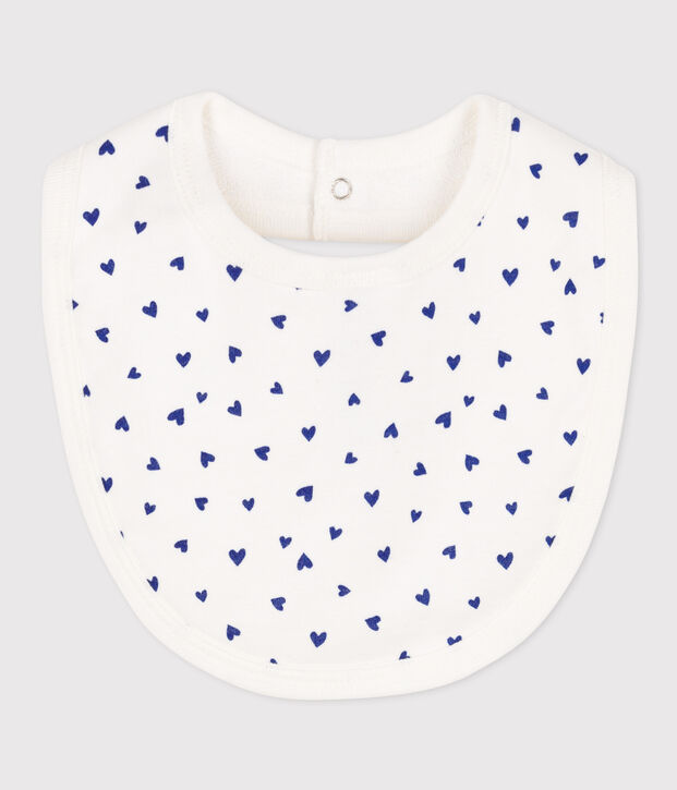 Bavaglino singolo in cotone bianco/blu