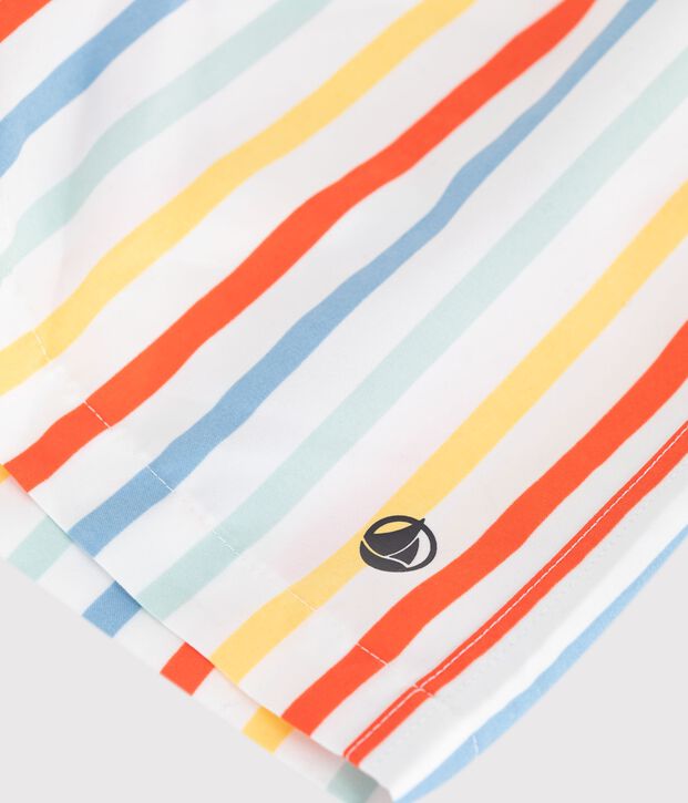 Shorts da mare a righe bambino bianco/multicolore