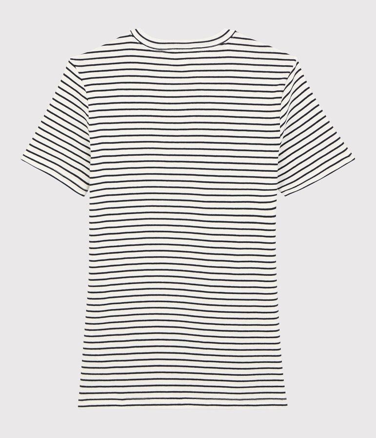 T-shirt in cotone a righe Je t'aime Donna bianco/blu