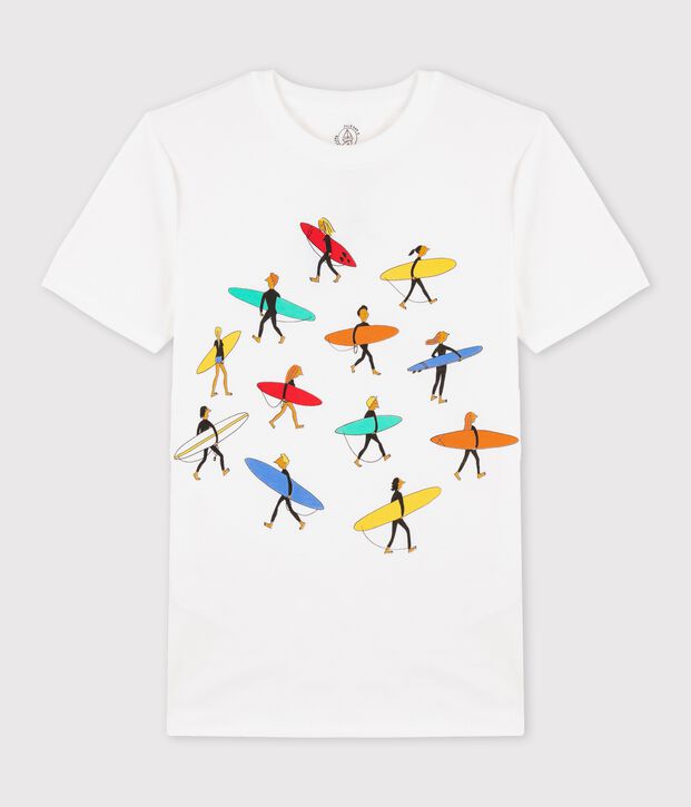 T-shirt girocollo iconica in cotone Donna bianco