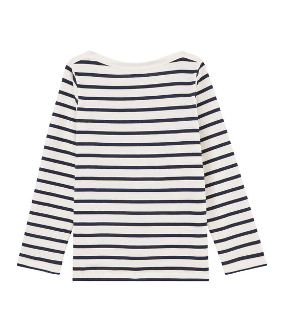 Marinière bambino unisex beige COQUILLE/blu SMOKING