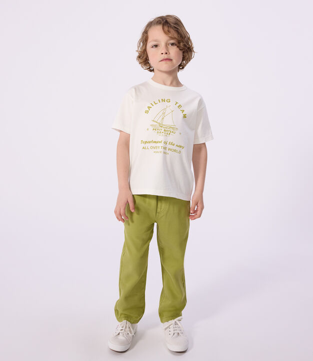T-shirt a maniche corte in cotone bambina bianco
