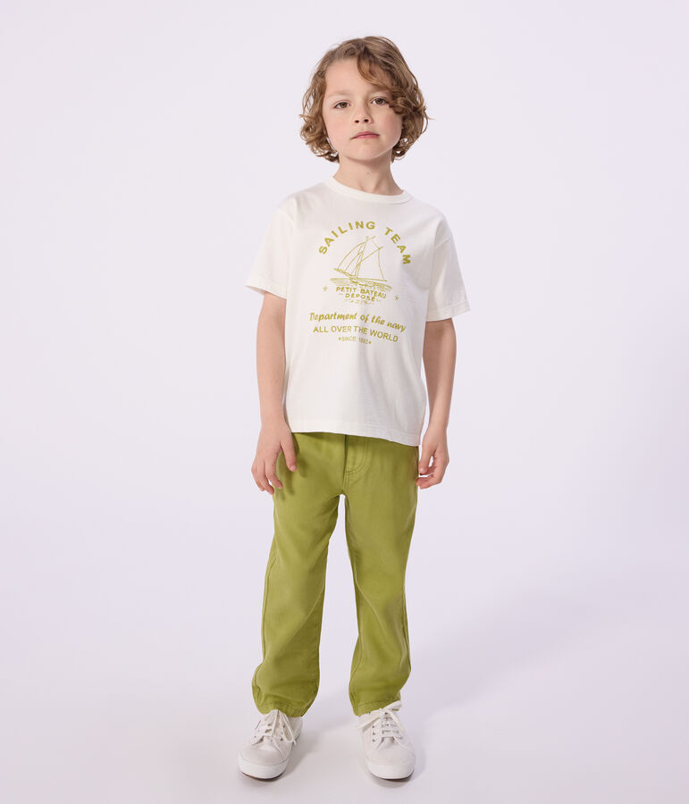 T-shirt a maniche corte in cotone bambina bianco MARSHMALLOW