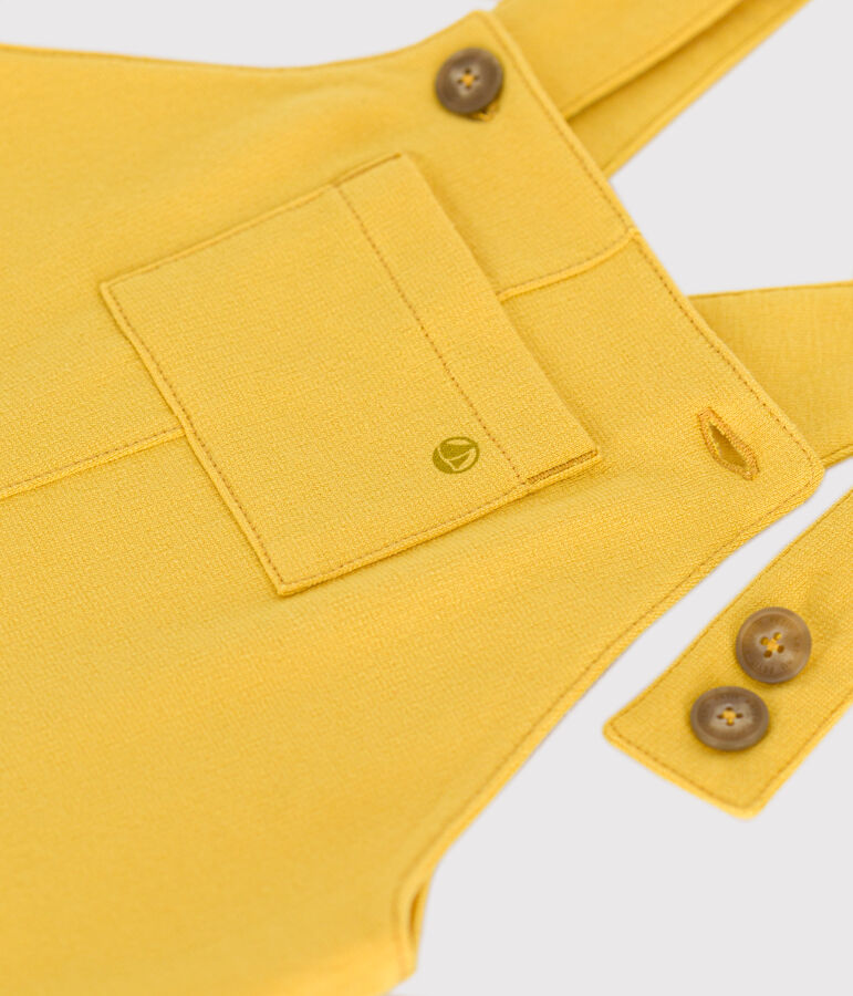Salopette corta in molleton leggero beb&egrave; giallo NECTAR