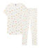 Pigiama bambina a costine bianco MARSHMALLOW/bianco MULTICO