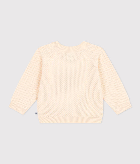 Cardigan in tricot di cotone bebè ecru AVALANCHE