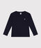 T-shirt a maniche lunghe a costine bambina/bambino blu SMOKING