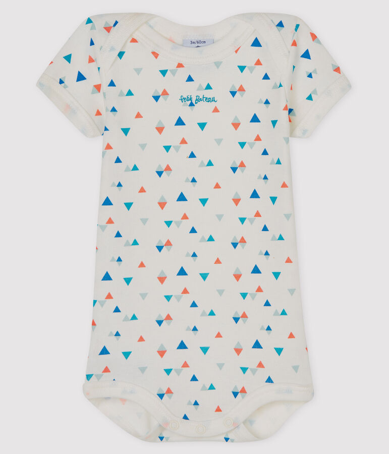 Body manica corta beb&egrave; maschietto-bambina bianco/multicolore