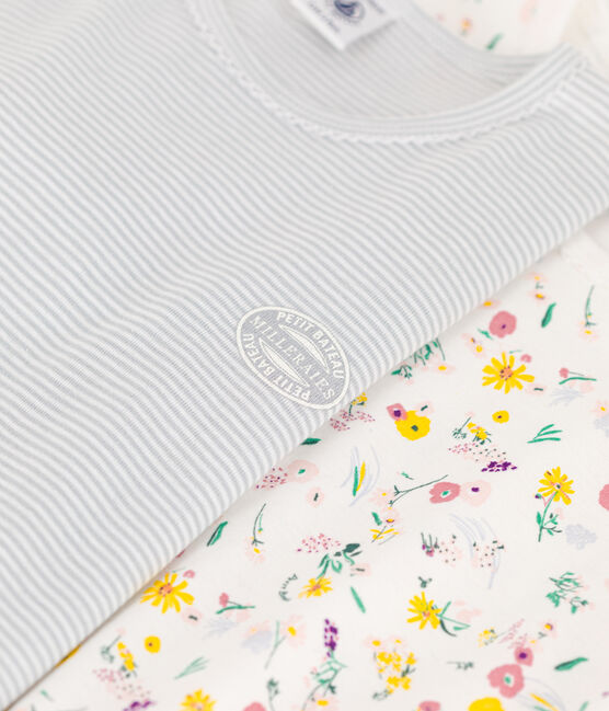 Confezione da 2 pigiami a fiori bambina in cotone variante 1
