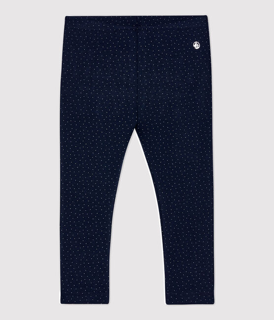 Leggins in cotone bebè. blu SMOKING/bianco MARSHMALLOW