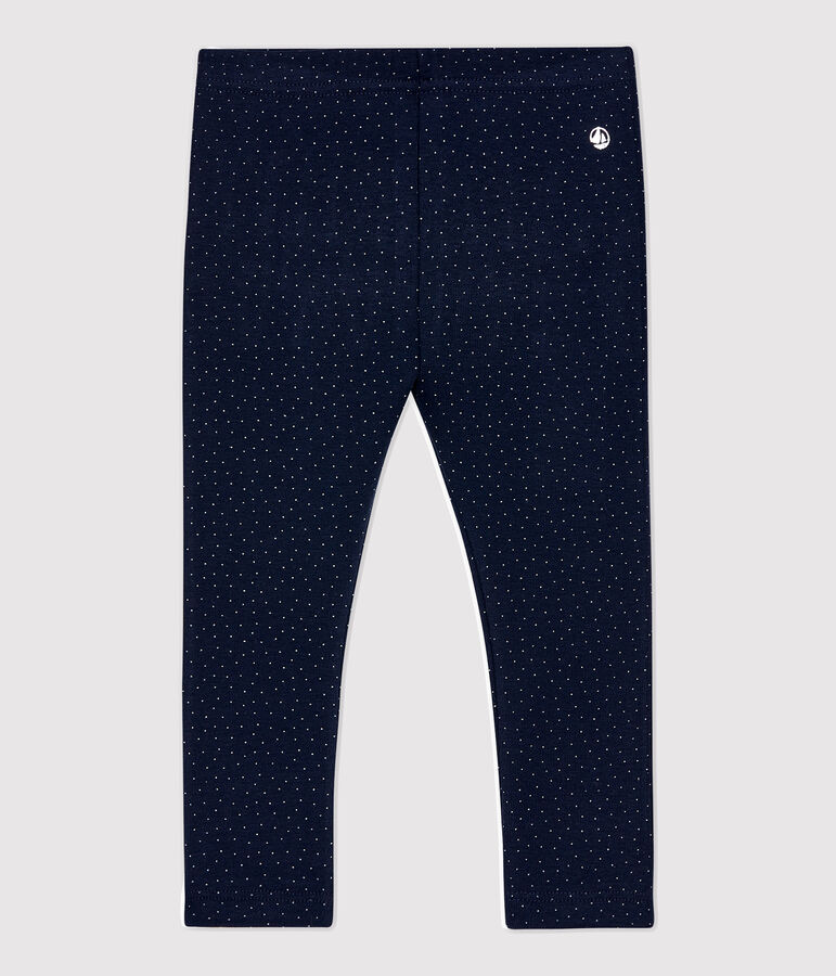 Leggins in cotone beb&egrave;. blu SMOKING/bianco MARSHMALLOW