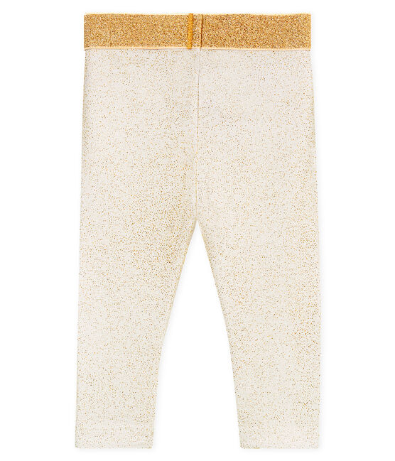 Legging bebè bambina con paillette bianco MARSHMALLOW/rosa COPPER