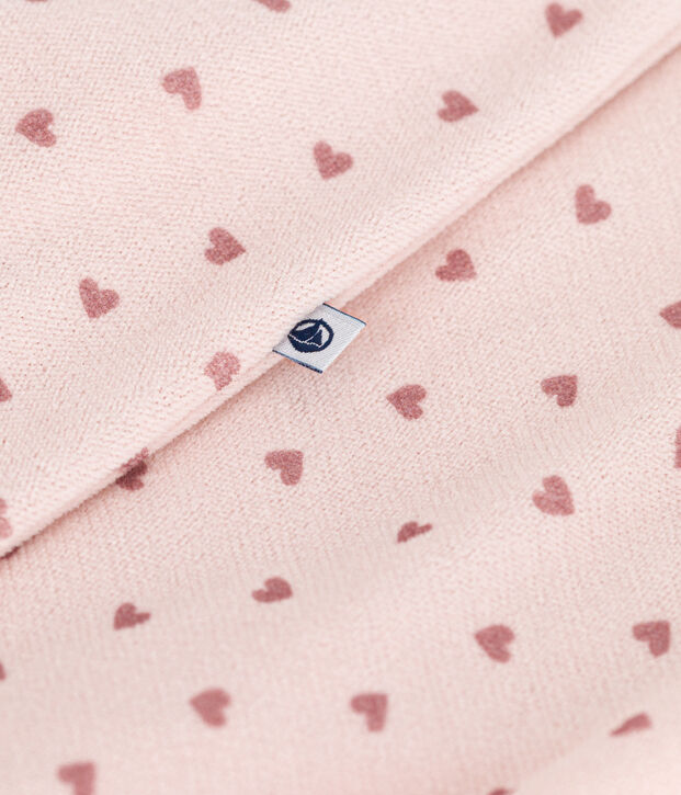 Bodyjama in velluto con stampa cuoricini neonato rosa/rosa