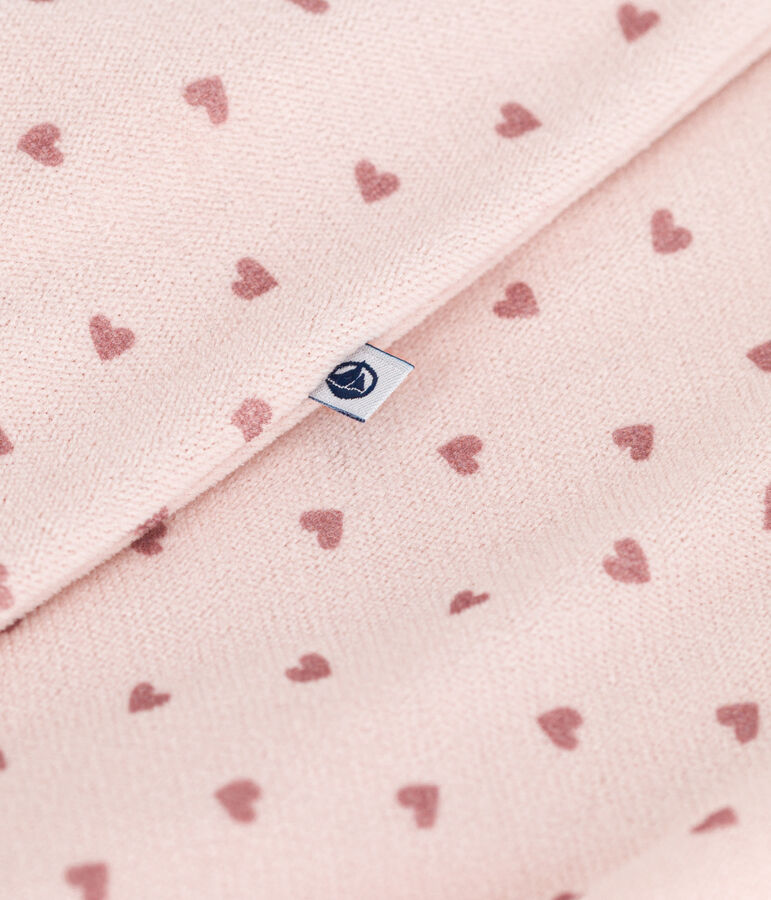 Bodyjama in velluto con stampa cuoricini neonato rosa/rosa