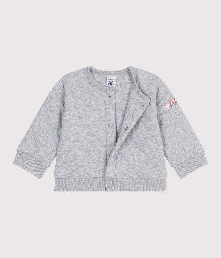 Cardigan in cotone spesso tinta unita neonato grigio FUMEE CHINE