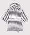 Accappatoio bambino in spugna a righe bianco LAIT/blu MEDIEVAL