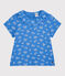 T-shirt a maniche corte in cotone bambina blu BRASIER/grigio MARSHMALLOW