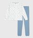 Pigiama in cotone bimateriale con stampa a cuori donna