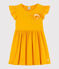 Abito manica corta in cotone e lino bambina giallo TEHONI