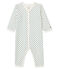 Tutina senza piedi a costine bebè femmina bianco MARSHMALLOW/blu CONTES