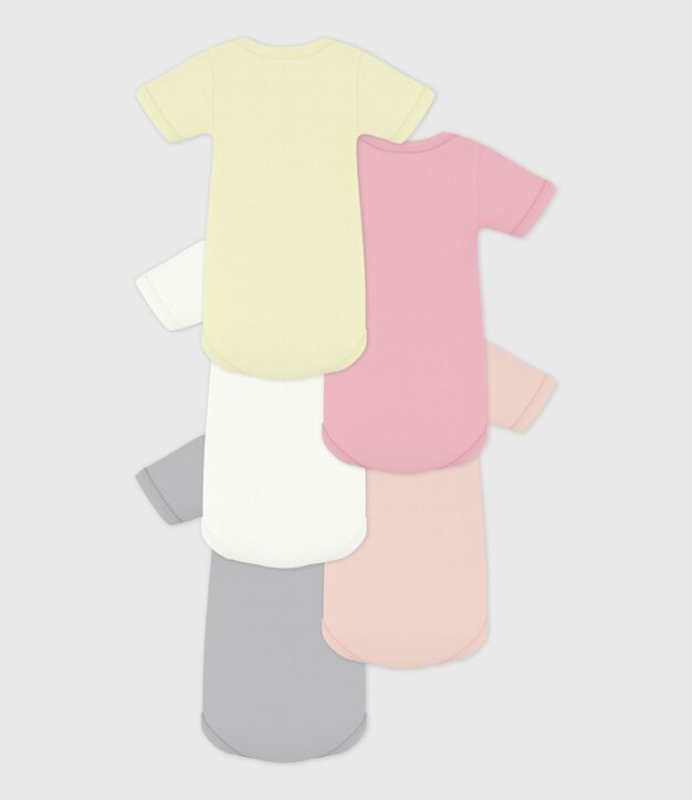 Set di body a maniche corte in cotone tinta unita neonato multicolore
