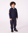 Felpa stile polo in cotone tinta unita bambino blu SMOKING