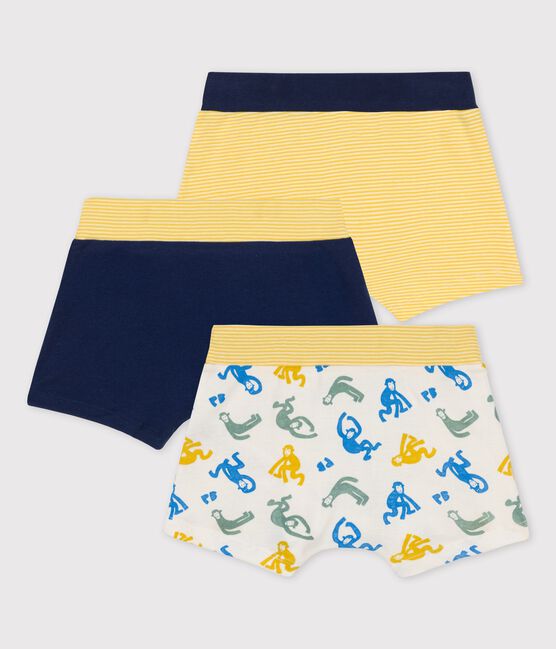 Confezione da 3 boxer bambino con scimmiette in cotone variante 1