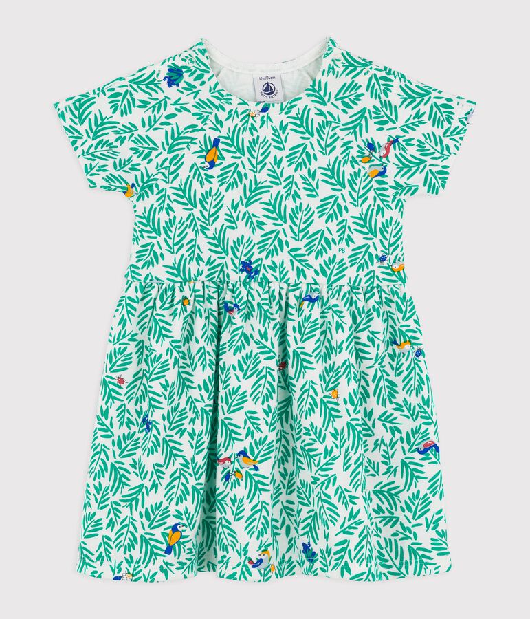 Abito in cotone beb&egrave;. bianco MARSHMALLOW/bianco MULTICO