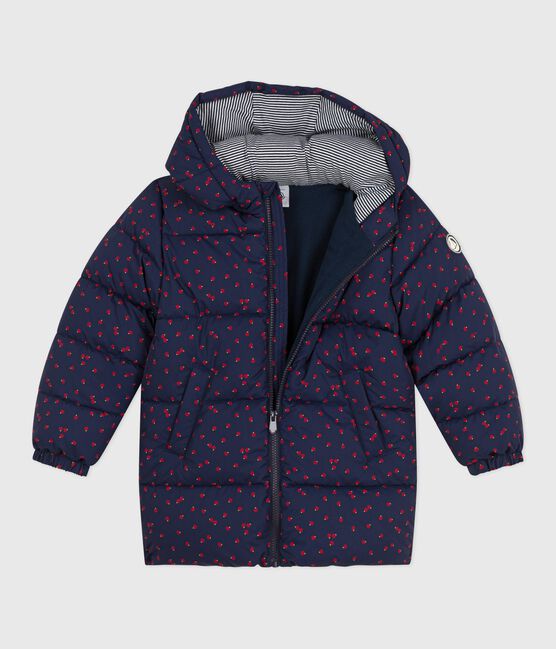 Piumino lungo stampato bambina blu SOIR/ MULTICO