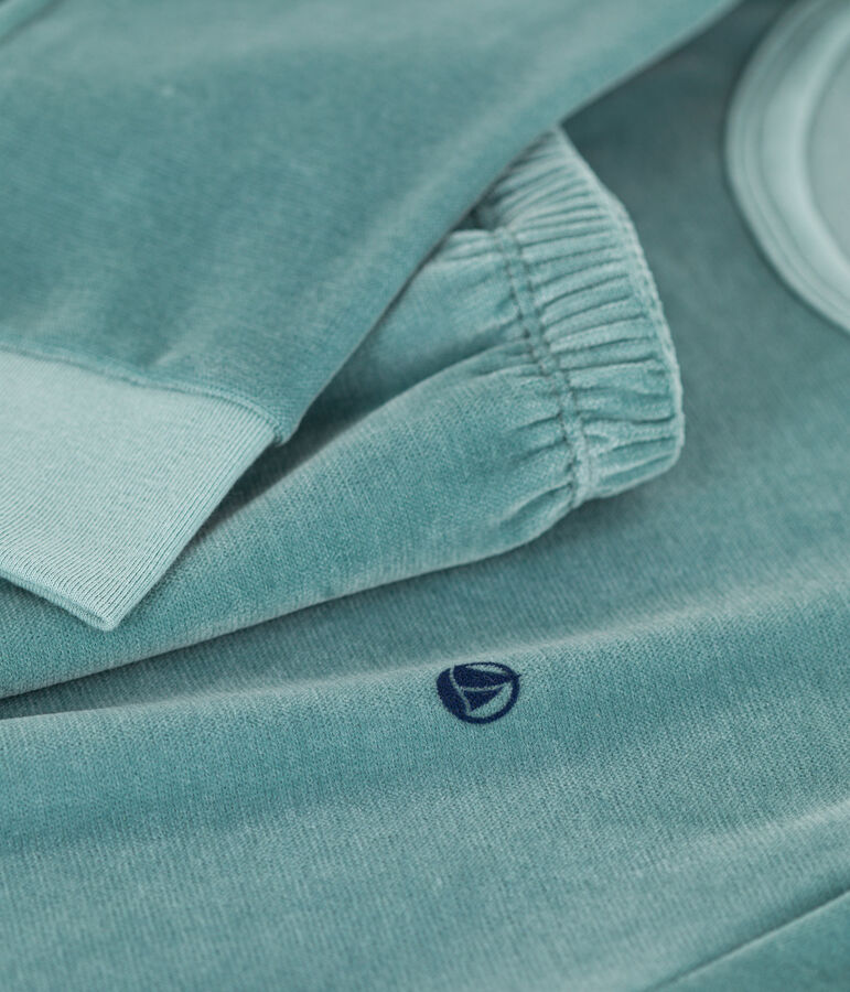 Pigiama bambino in velluto verde