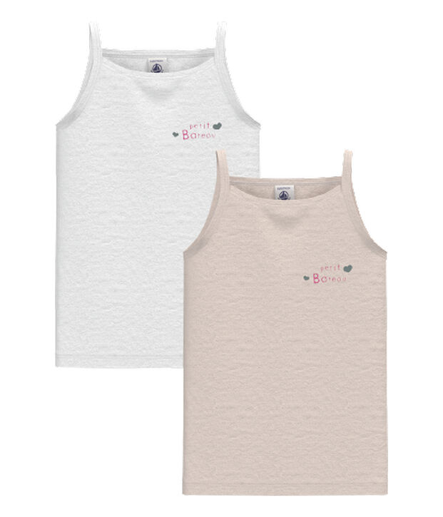 Lot de 2 chemises &agrave; bretelles en coton multicolore