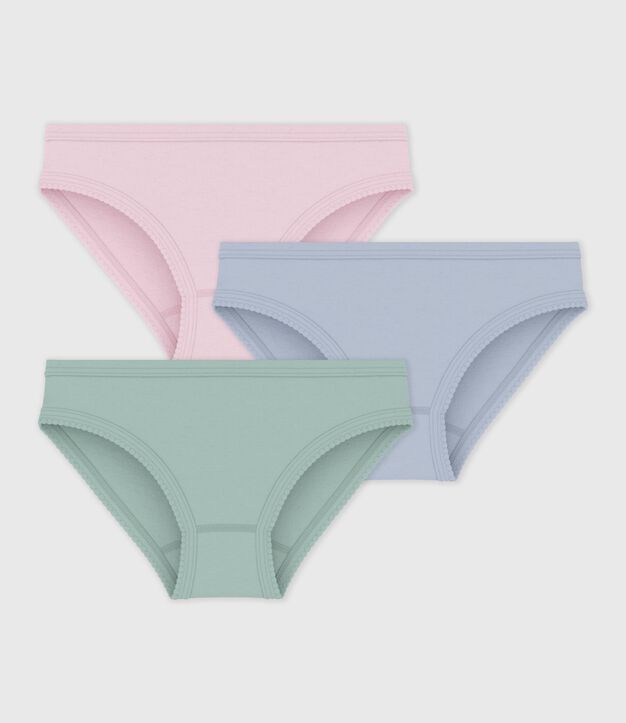Set di slip in cotone a tinta unita bambina multicolore