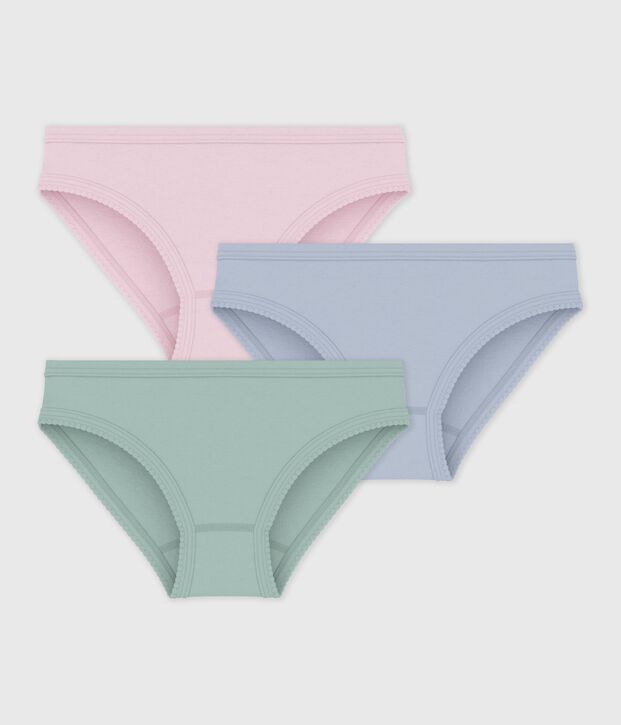 Set di slip in cotone a tinta unita bambina multicolore