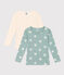 Confezione da 2 t-shirt bambina maniche lunghe in cotone motivo cuore variante 1