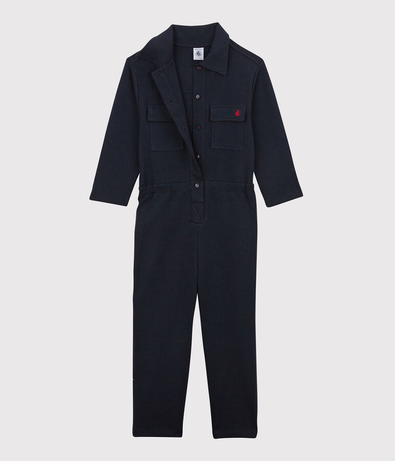 Tutina bambina in cotone stampato blu