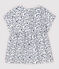 Blusa manica corta in popeline bebè femmina bianco MARSHMALLOW/bianco MULTICO