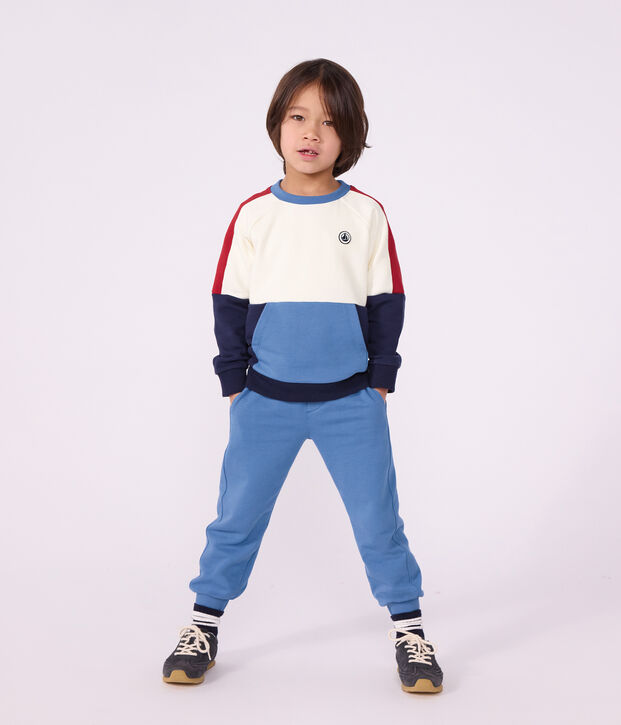 Joggers in cotone bambino blu