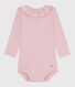 Body con colletto in cotone tinta unita neonata