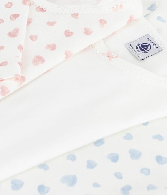 Set di T-shirt a maniche lunghe in cotone con stampa a cuori bambina variante 1