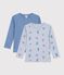 Set di T-shirt a maniche lunghe in cotone fantasia bambino multicolore