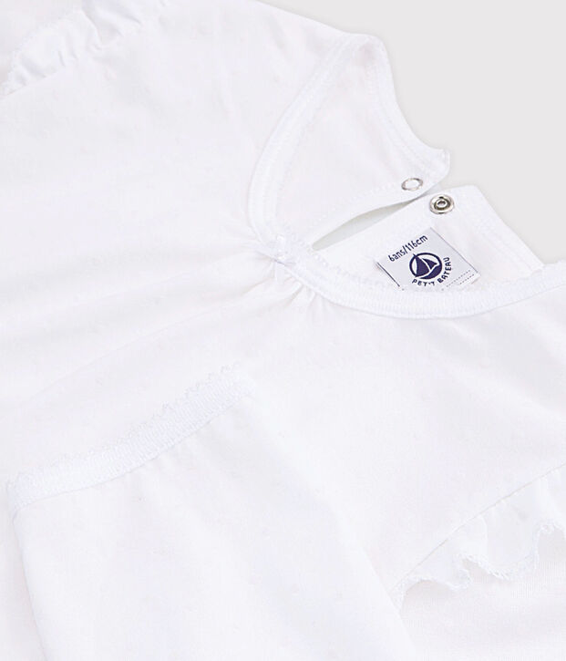Pigiama bambina in cotone sottile bianco