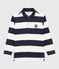 Polo a manica lunga bambino blu SMOKING/bianco MARSHMALLOW