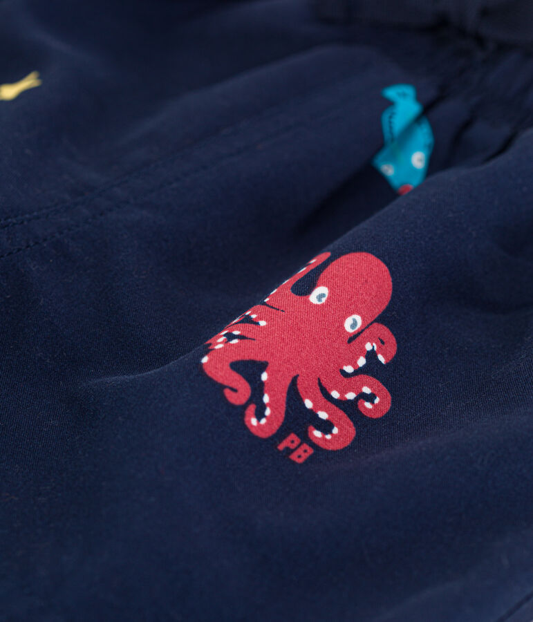 Shorts mare in materiale riciclato per beb&egrave; blu/multicolore