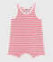 Tutina corta in cotone a righe neonato rosso MARSHMALLOW/ SPI