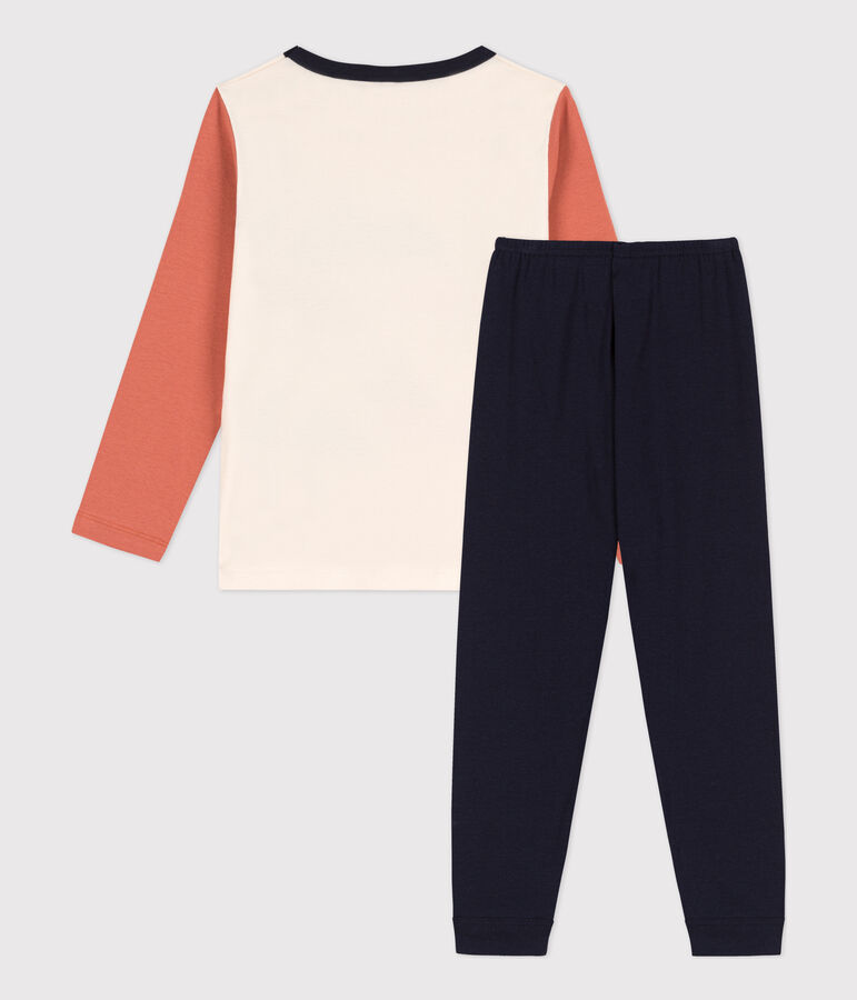 Pigiama di cotone per bambina / bambino blu/multicolore